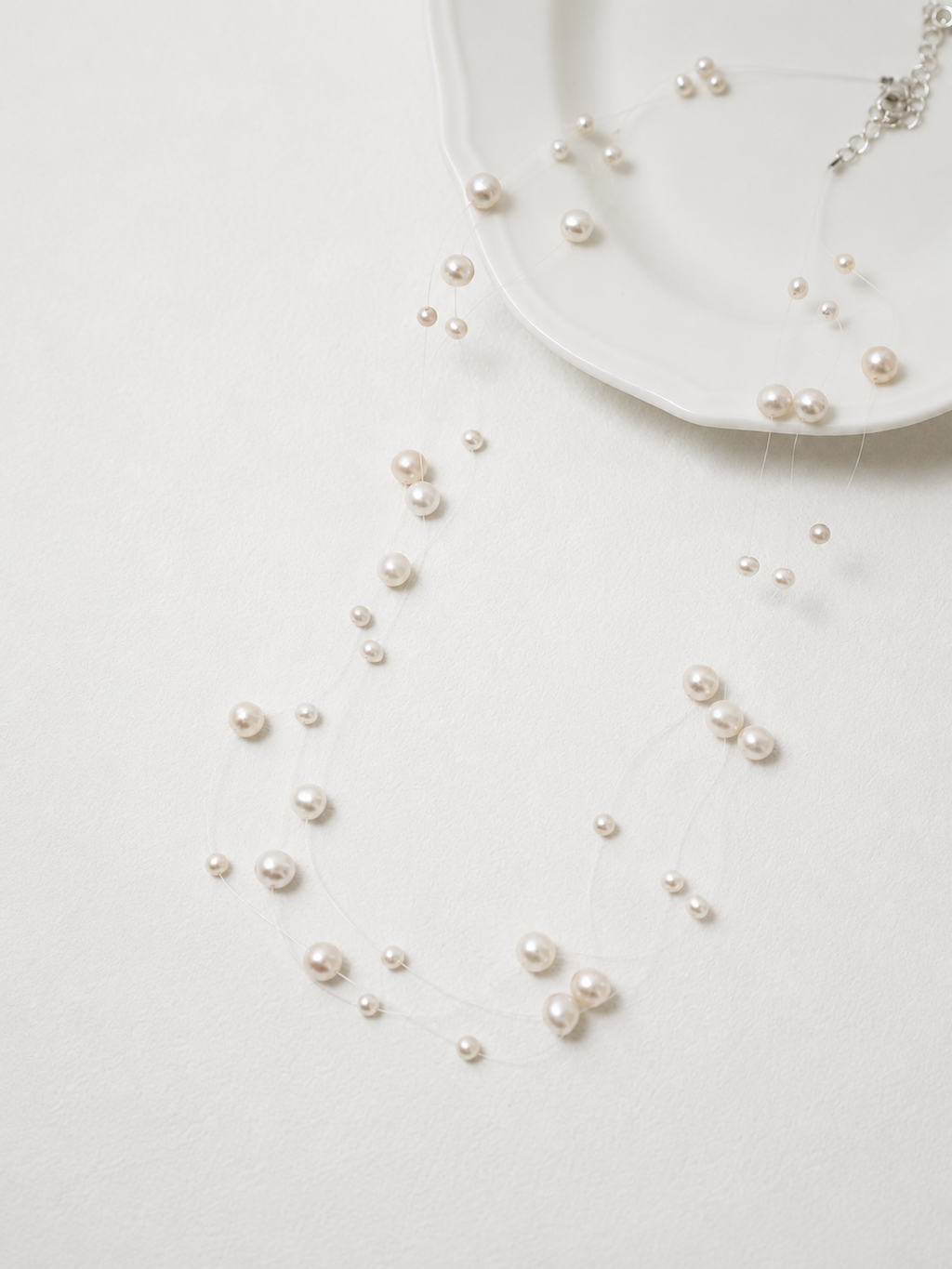3-Layer Stardust Floating Pearl Necklace