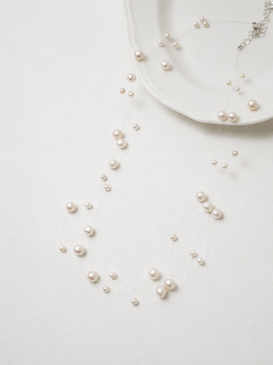 3-Layer Stardust Floating Pearl Necklace