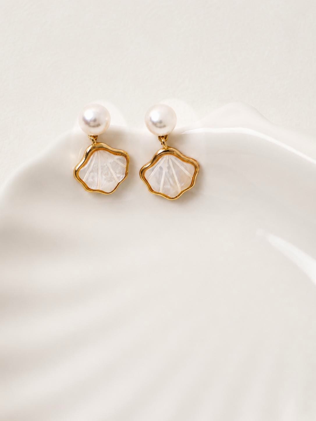 Freshwater Pearl Mother of Pearl Earrings - AwarePearl 3