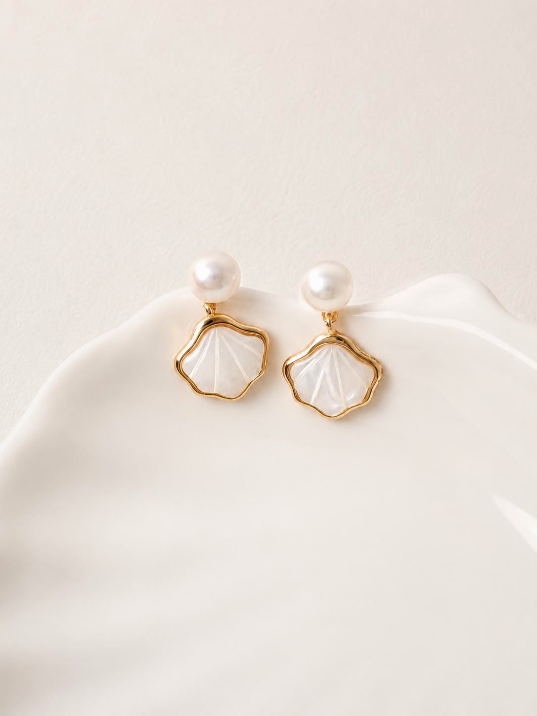 Freshwater Pearl Mother of Pearl Earrings - AwarePearl 8