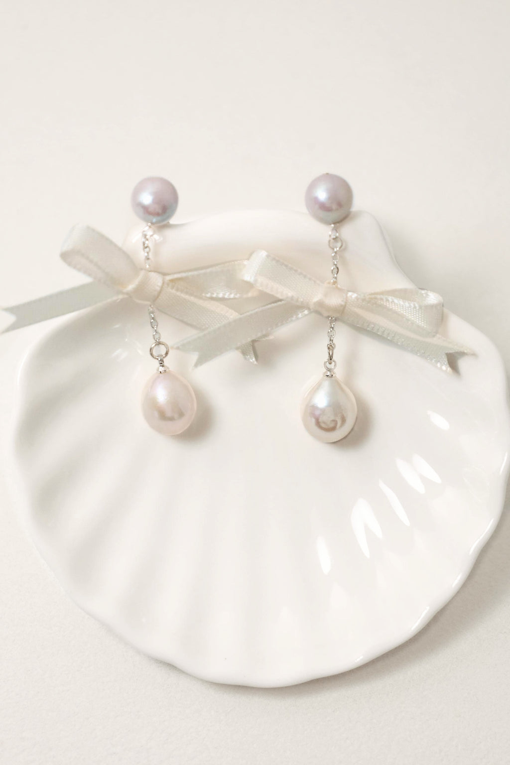 Baroque Pearl Bow Drop Earrings - AwarePearl 7