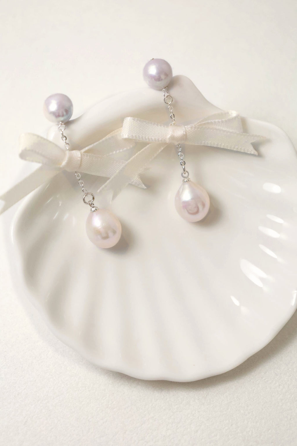 Baroque Pearl Bow Drop Earrings - AwarePearl 3