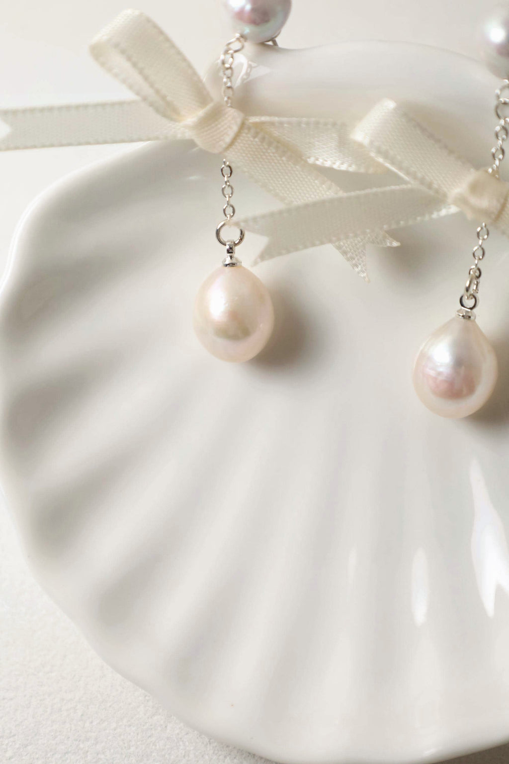 Baroque Pearl Bow Drop Earrings - AwarePearl 4