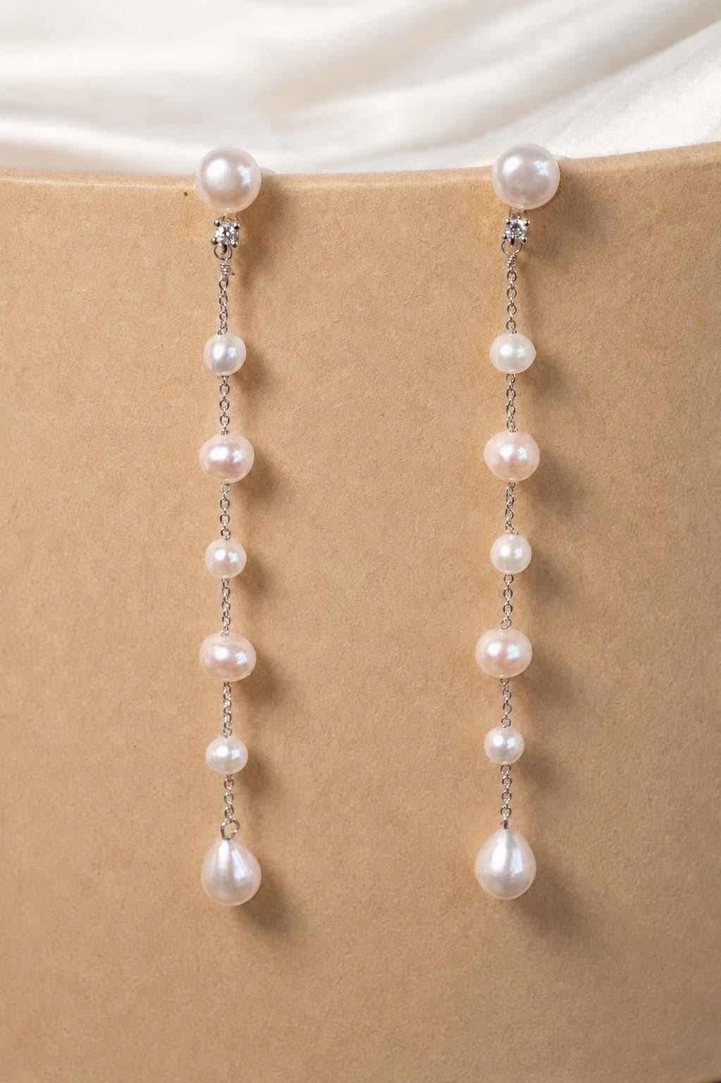 Long Pearl Drop Earrings - AwarePearl 3