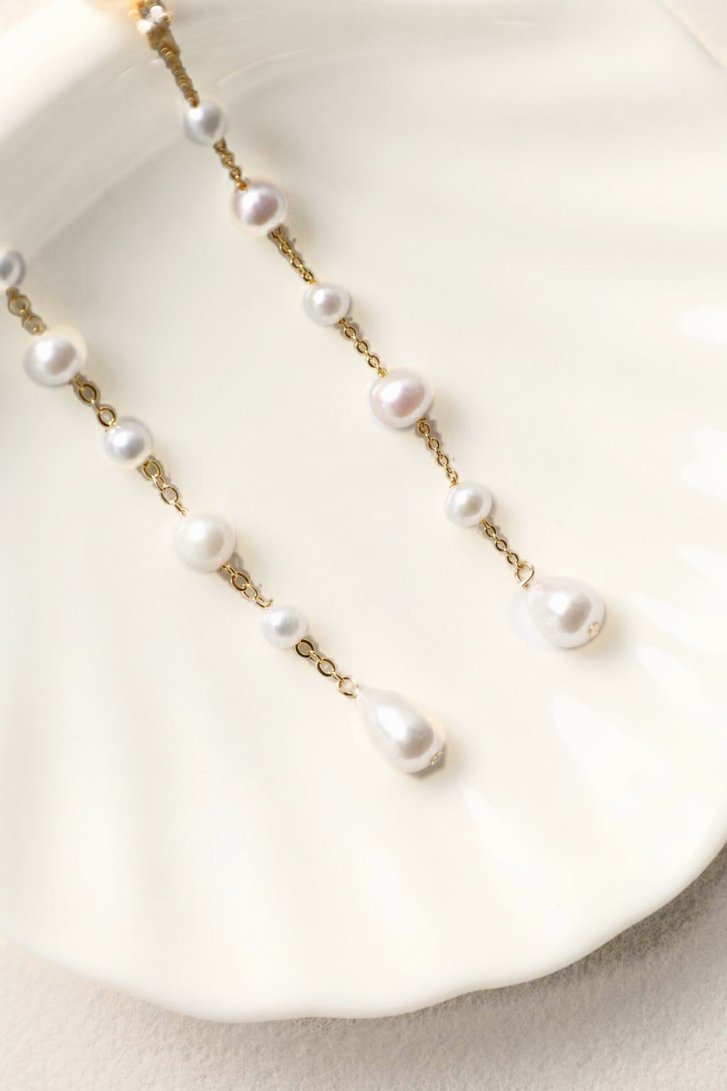 Long Pearl Drop Earrings - AwarePearl 8