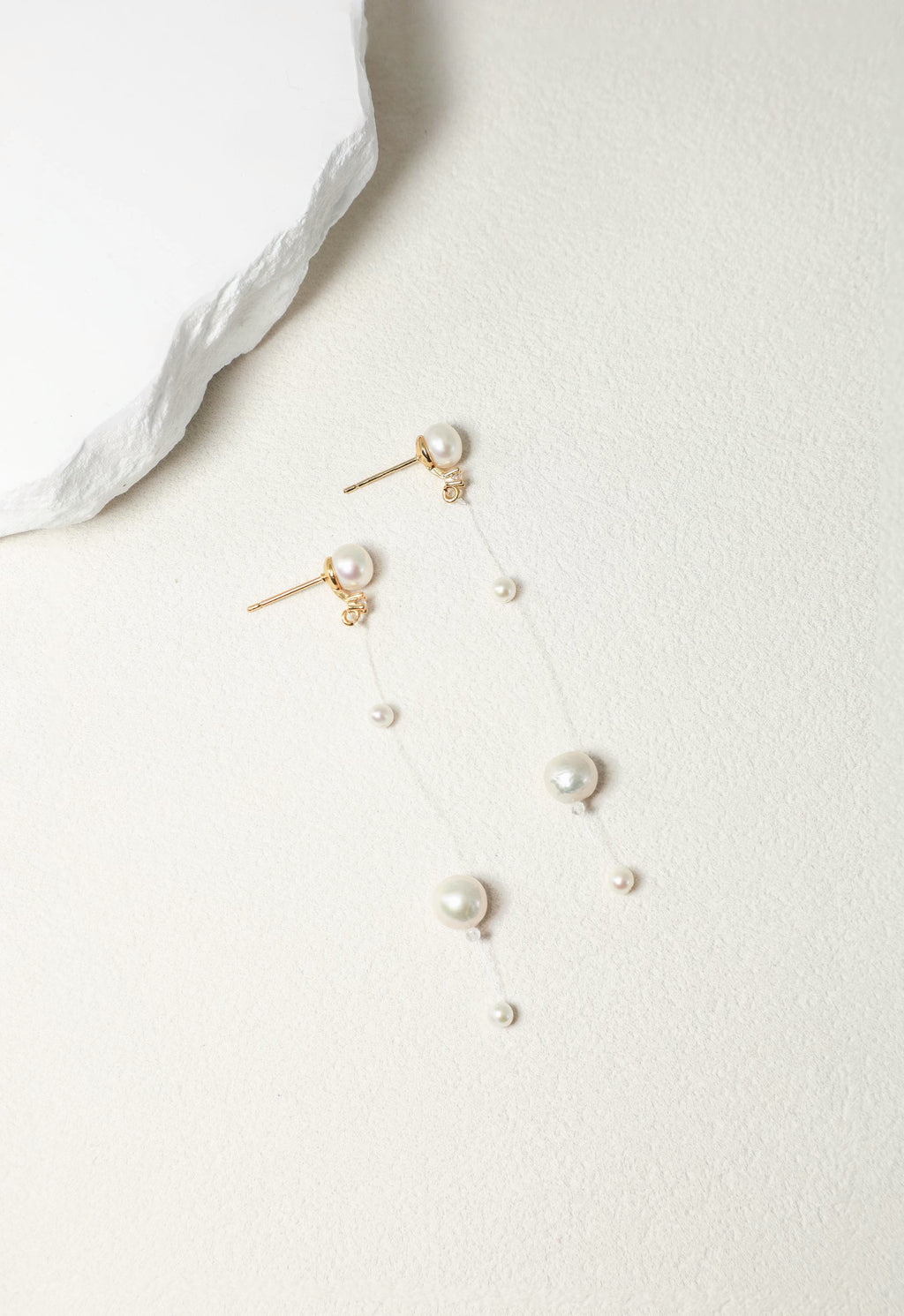 Double Pearl Thread Drop Earrings