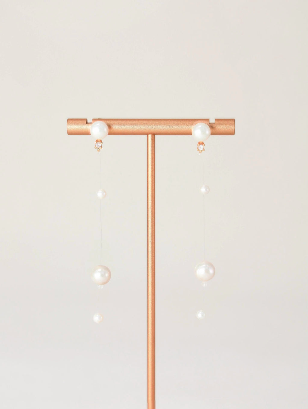 Double Pearl Thread Drop Earrings