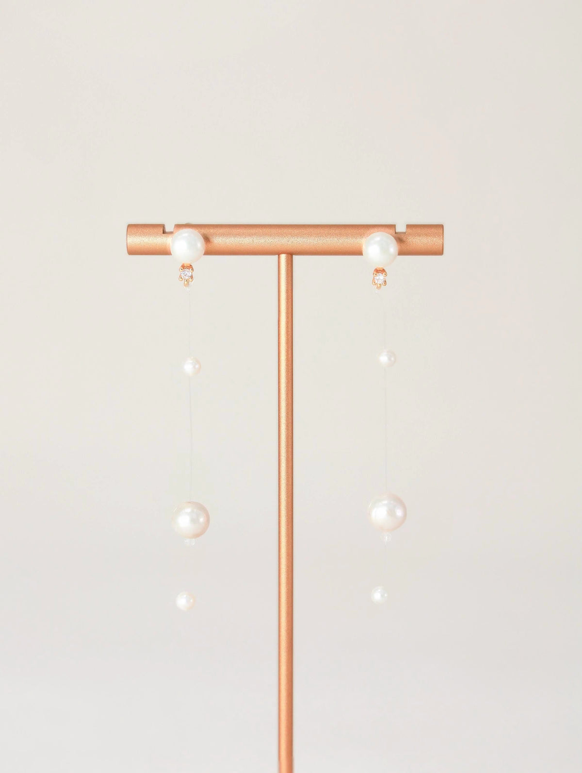 Double Pearl Thread Drop Earrings