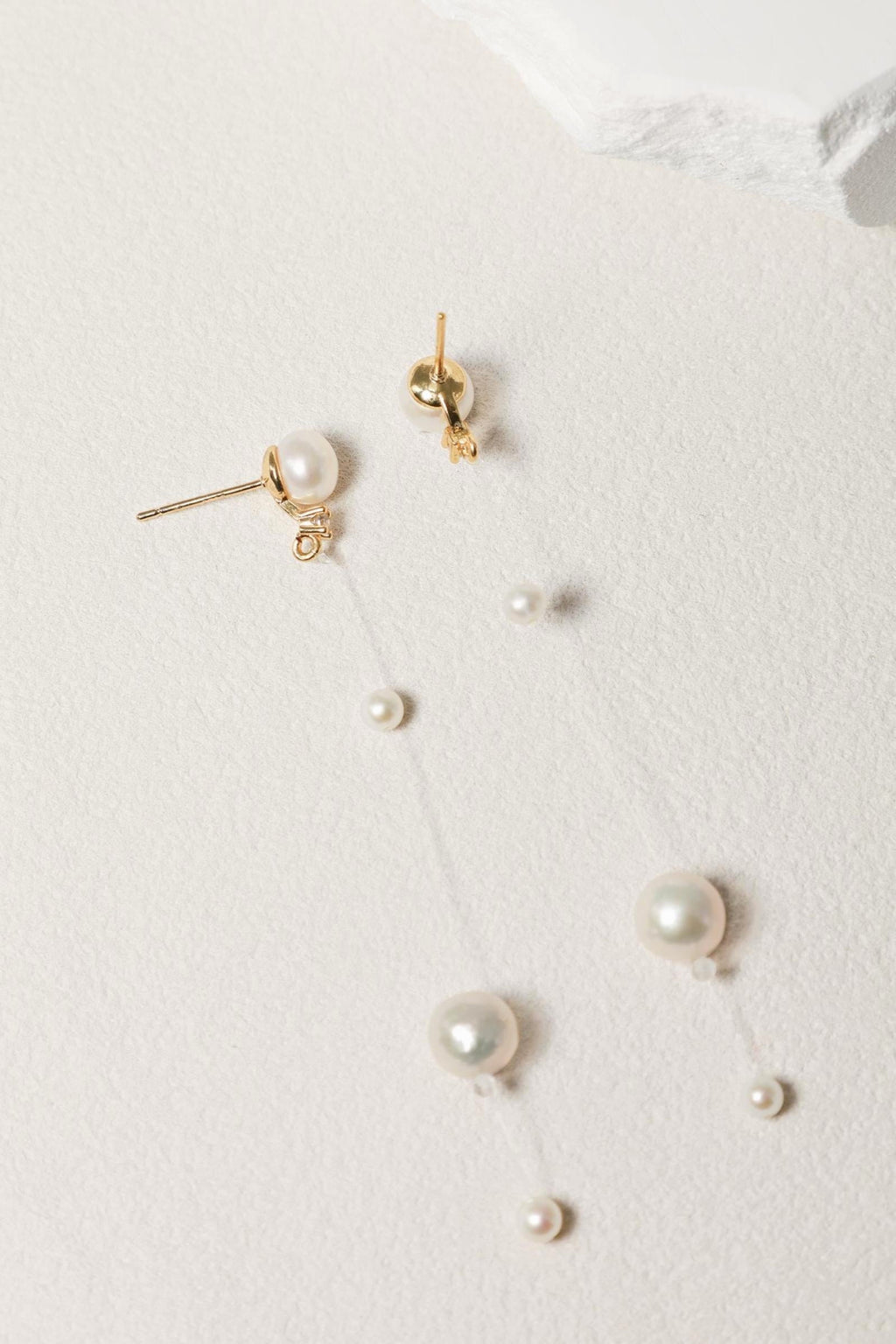 Double Pearl Thread Drop Earrings