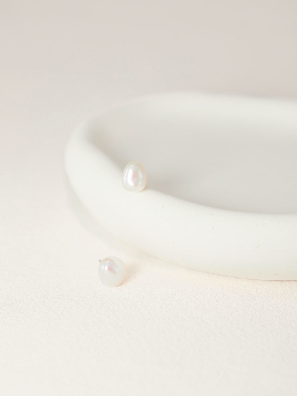 Minimalist Baroque Pearl Stud Earrings