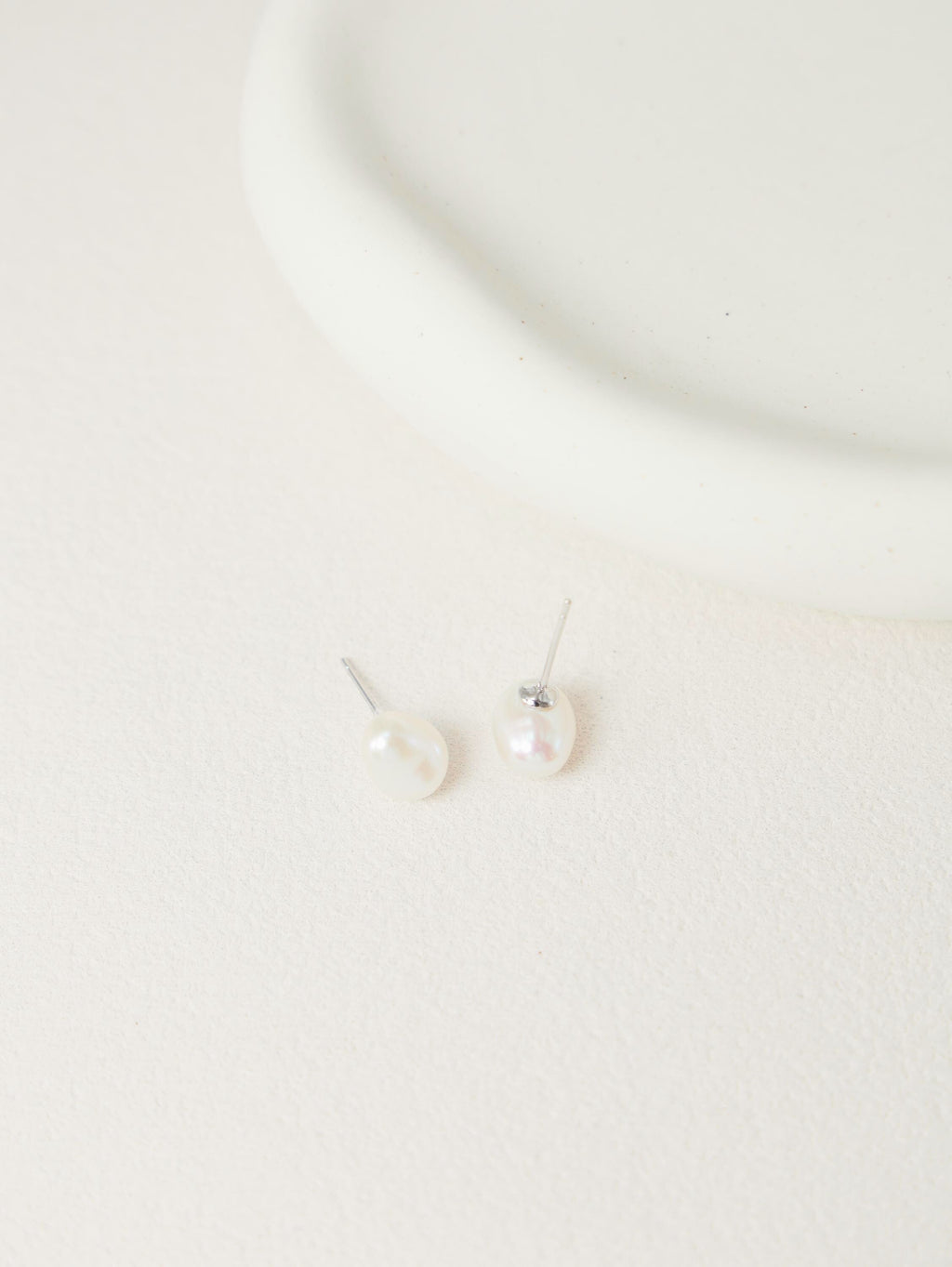Minimalist Baroque Pearl Stud Earrings