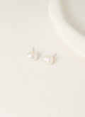 Minimalist Baroque Pearl Stud Earrings