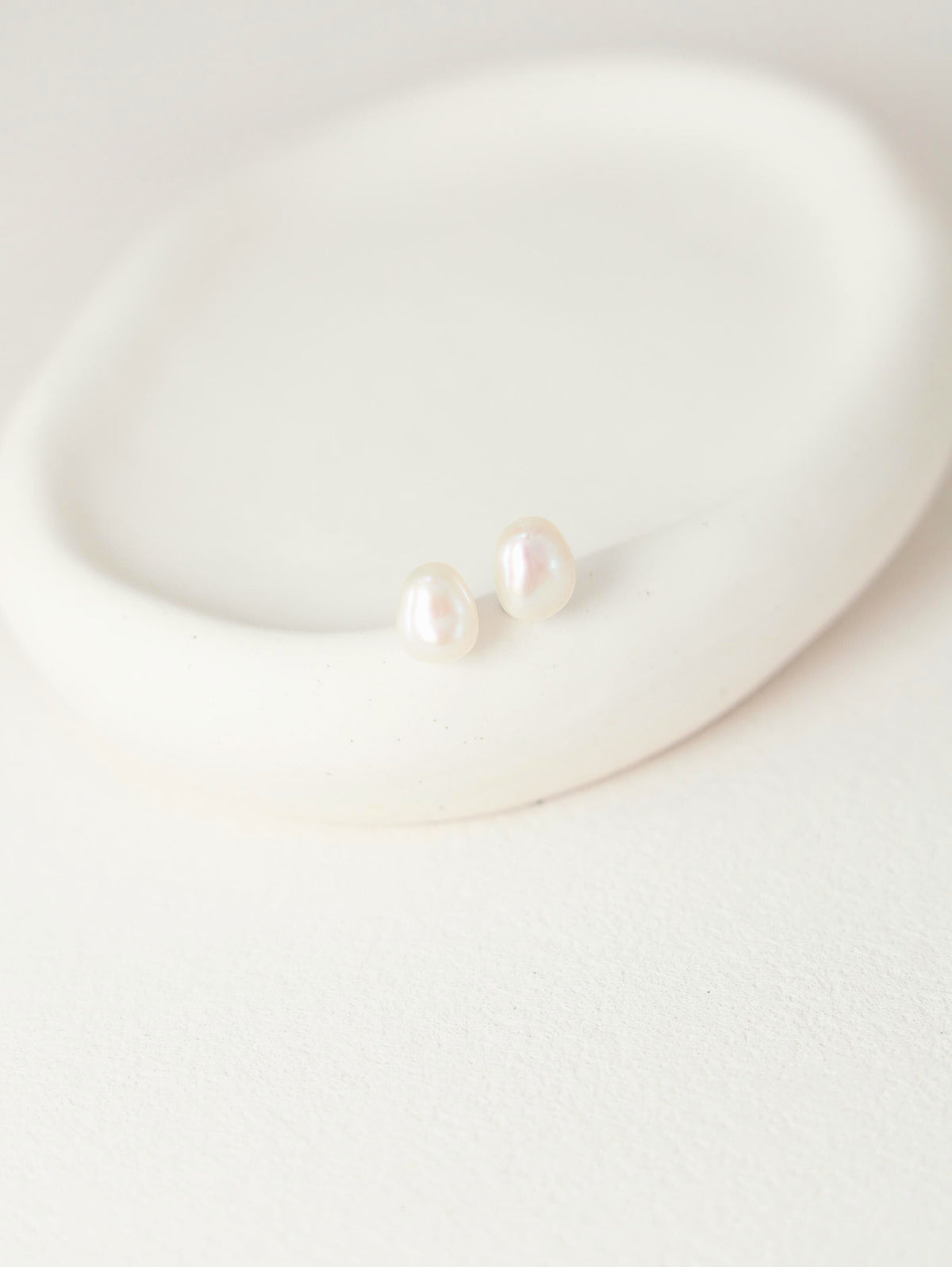 Minimalist Baroque Pearl Stud Earrings