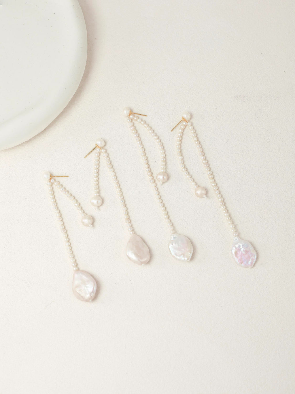 Asymmetric Baroque Pearl Drop Earrings
