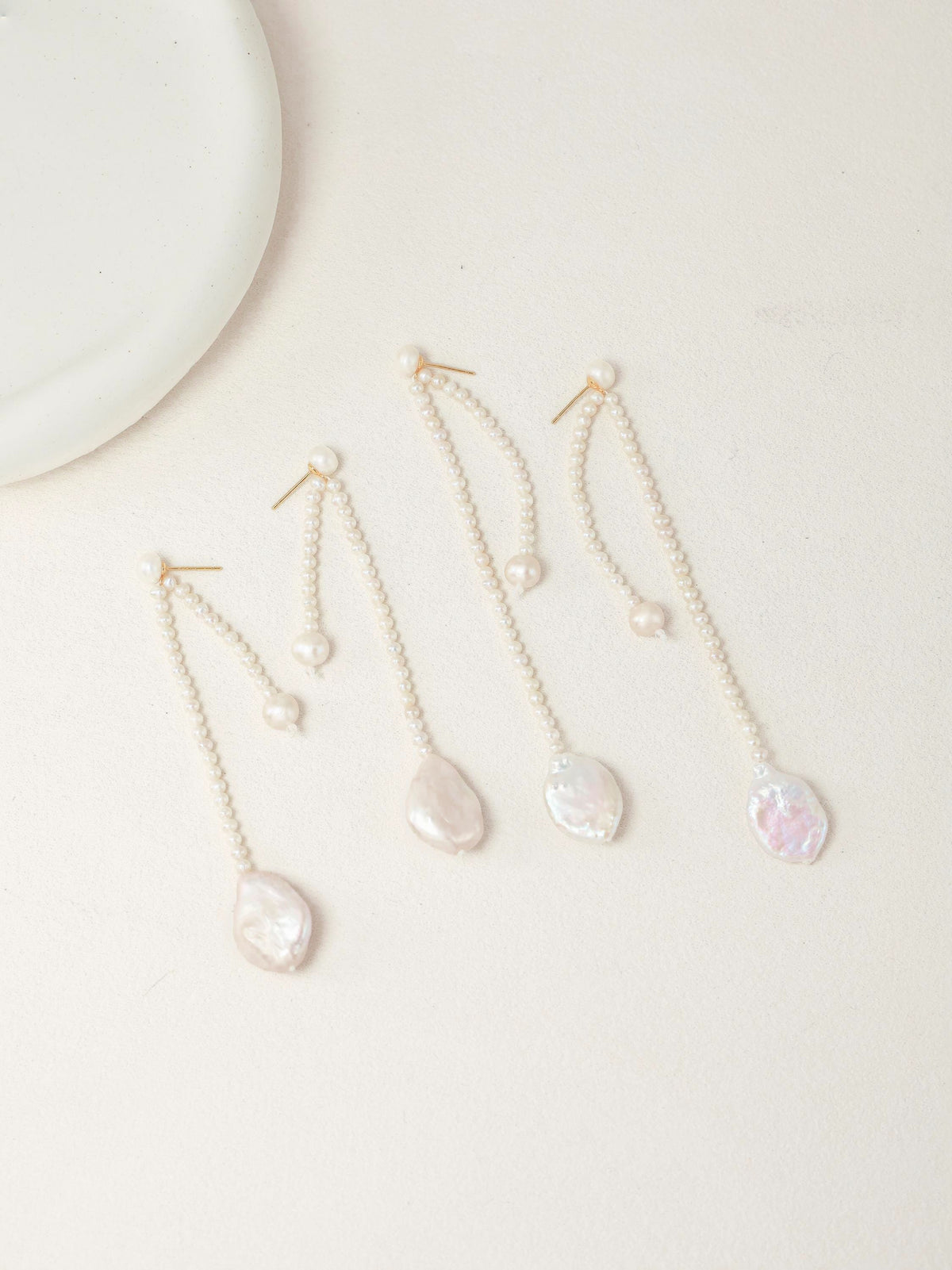 Asymmetric Baroque Pearl Drop Earrings