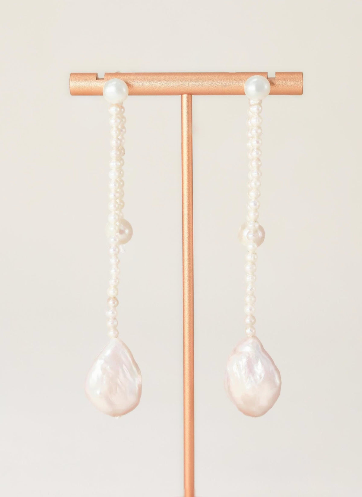 Asymmetric Baroque Pearl Drop Earrings