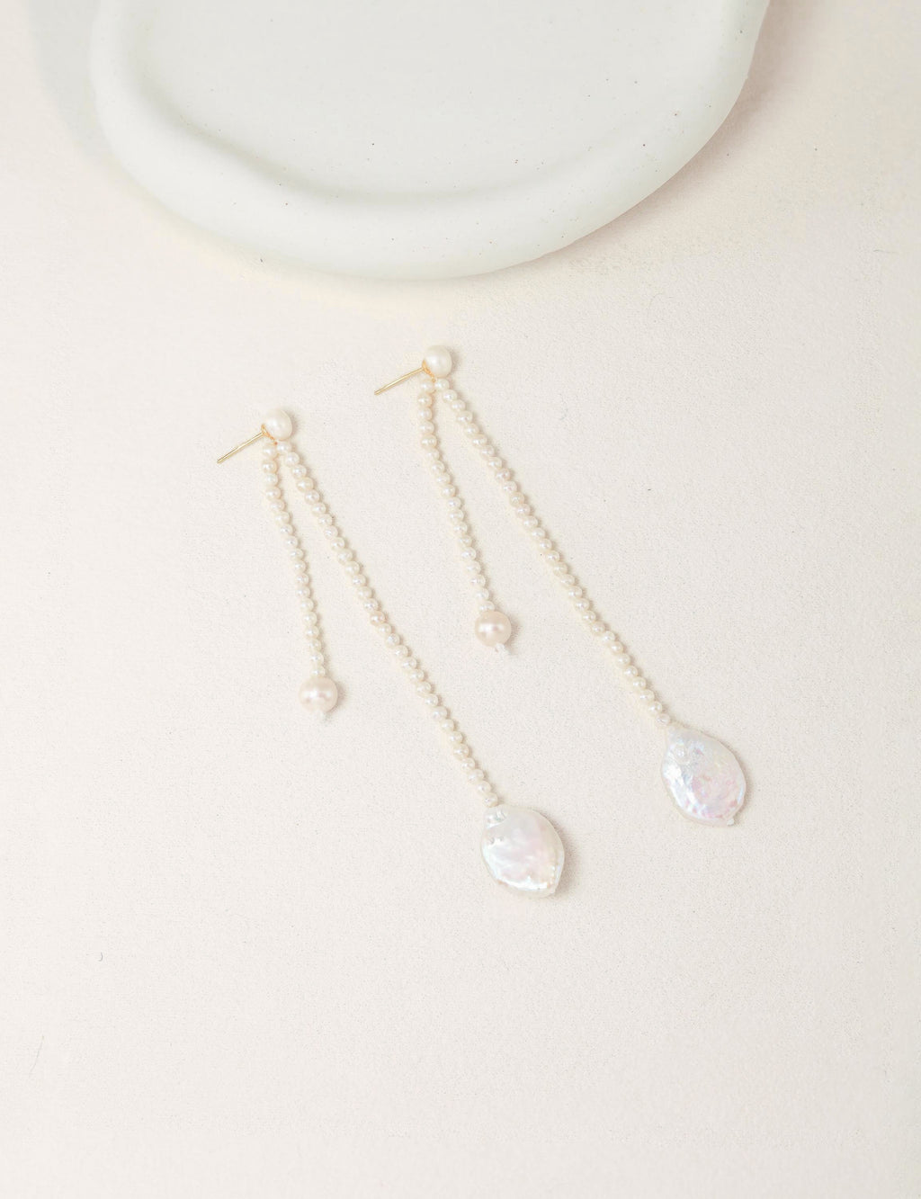 Asymmetric Baroque Pearl Drop Earrings