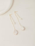 Asymmetric Baroque Pearl Drop Earrings