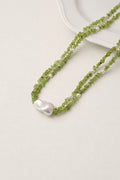 Green Gemstone Multi-Layered Necklace - AwarePearl 7