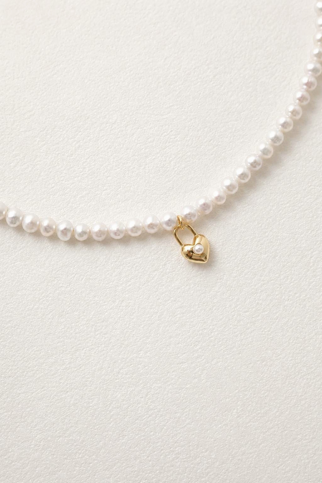 Gold Heart Pearl Pendant Necklace - AwarePearl 4