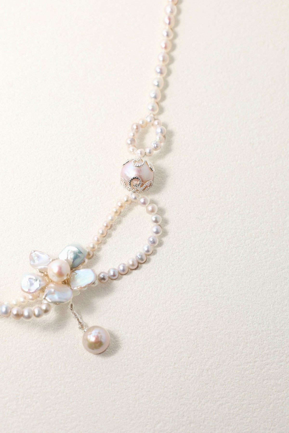 Baroque Pearl Flower Necklace - AwarePearl 10