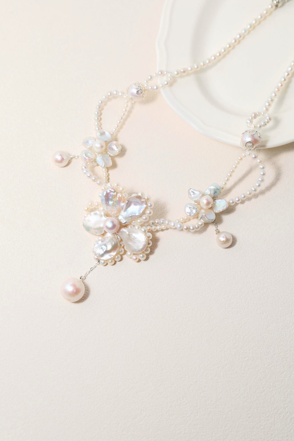 Baroque Pearl Flower Necklace - AwarePearl 4