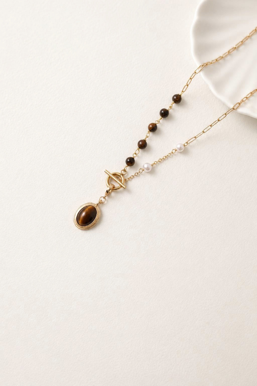 Tiger Eye Gemstone Pendant Necklace - AwarePearl 4
