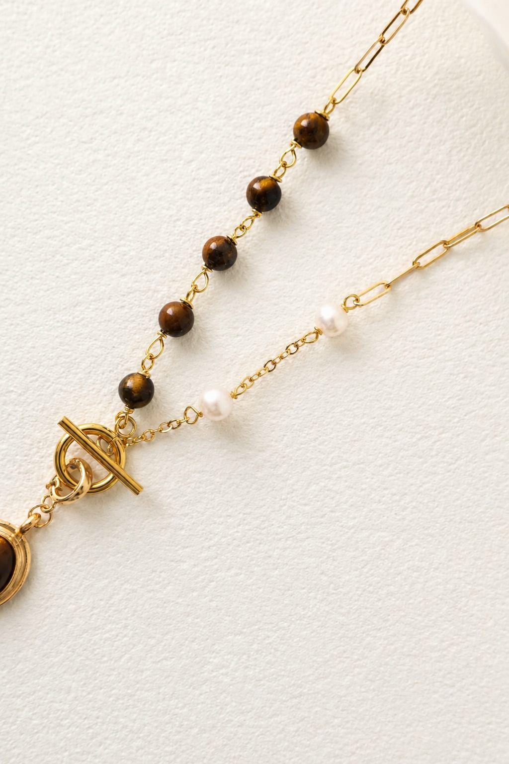 Tiger Eye Gemstone Pendant Necklace - AwarePearl 5