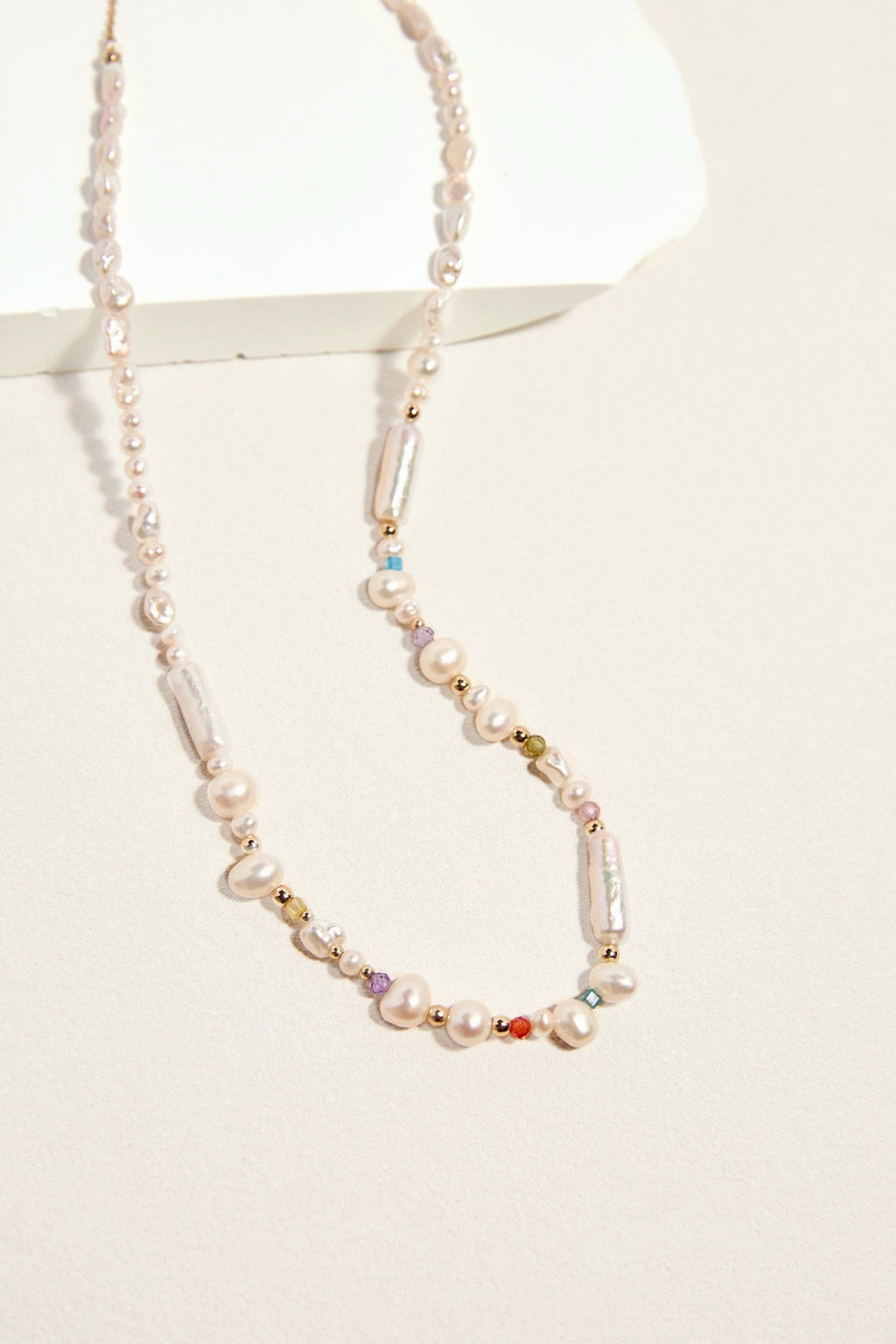 Rainbow Gemstone Pearl Necklace - AwarePearl 2