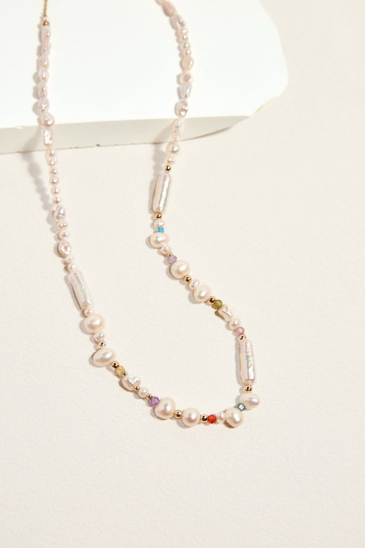 Rainbow Gemstone Pearl Necklace - AwarePearl 2