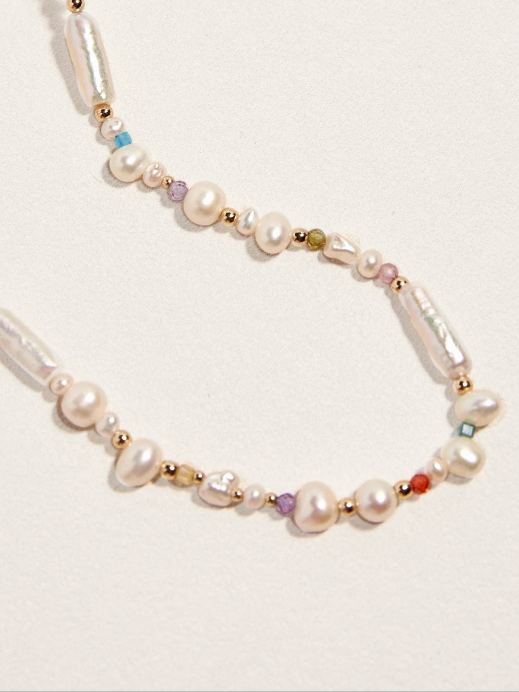 Rainbow Gemstone Pearl Necklace - AwarePearl 8