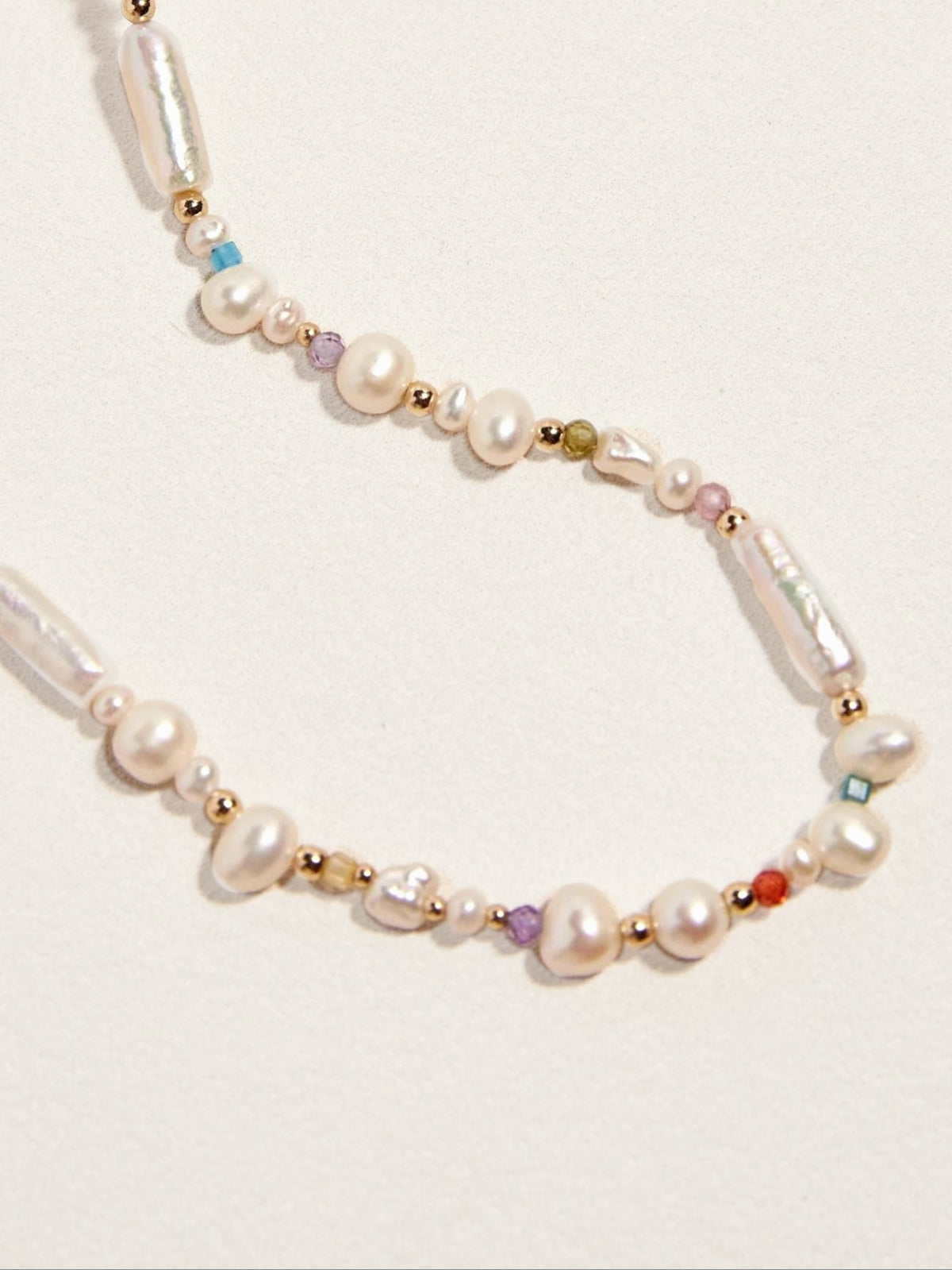 Rainbow Gemstone Pearl Necklace - AwarePearl 8
