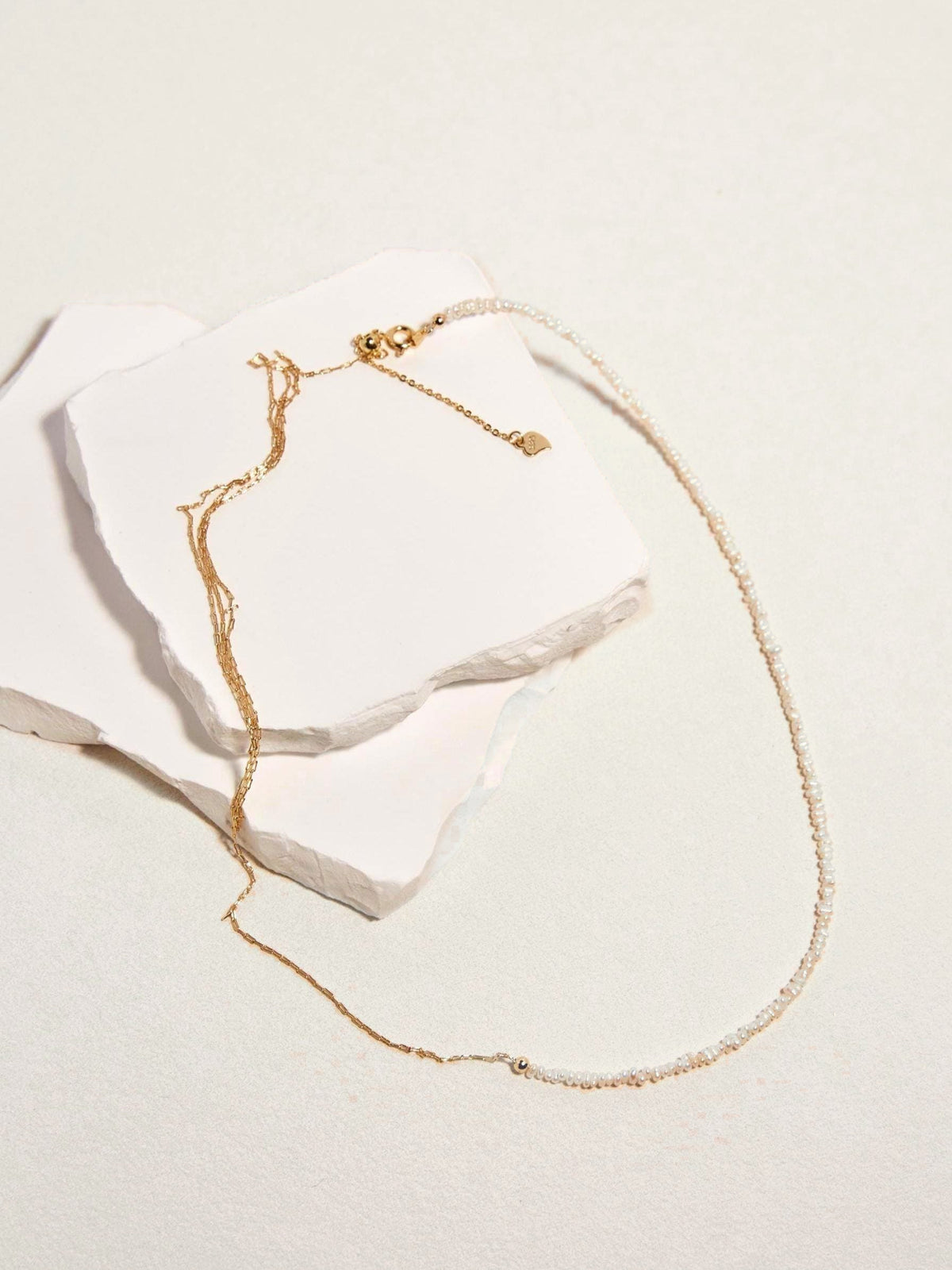 Layered Gold Chain Pearl Choker - AwarePearl 5