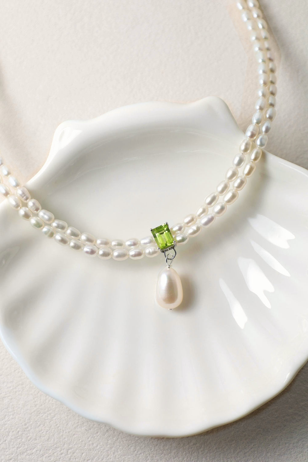 Peridot Pearl Necklace - AwarePearl