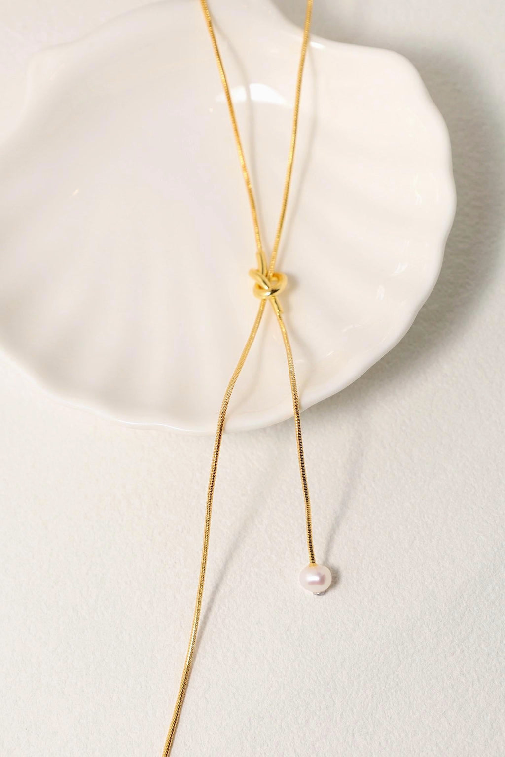 14K Adjustable Gold Pearl Lariat Necklace - AwarePearl 8