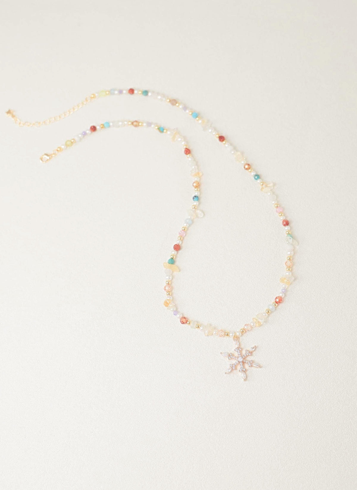 Autumn Frost Crystal Pearl Necklace