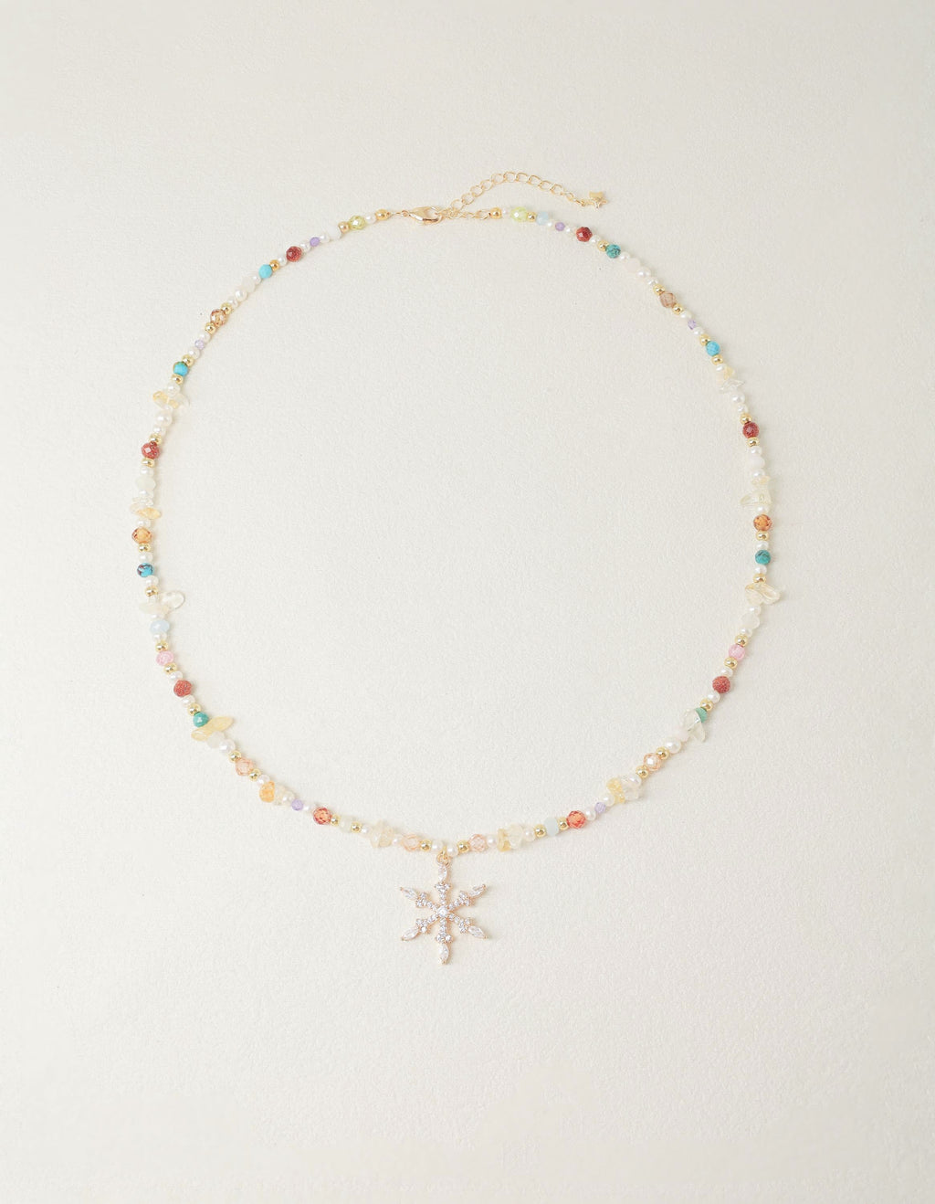 Autumn Frost Crystal Pearl Necklace