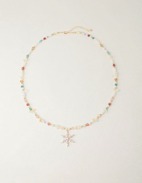 Autumn Frost Crystal Pearl Necklace