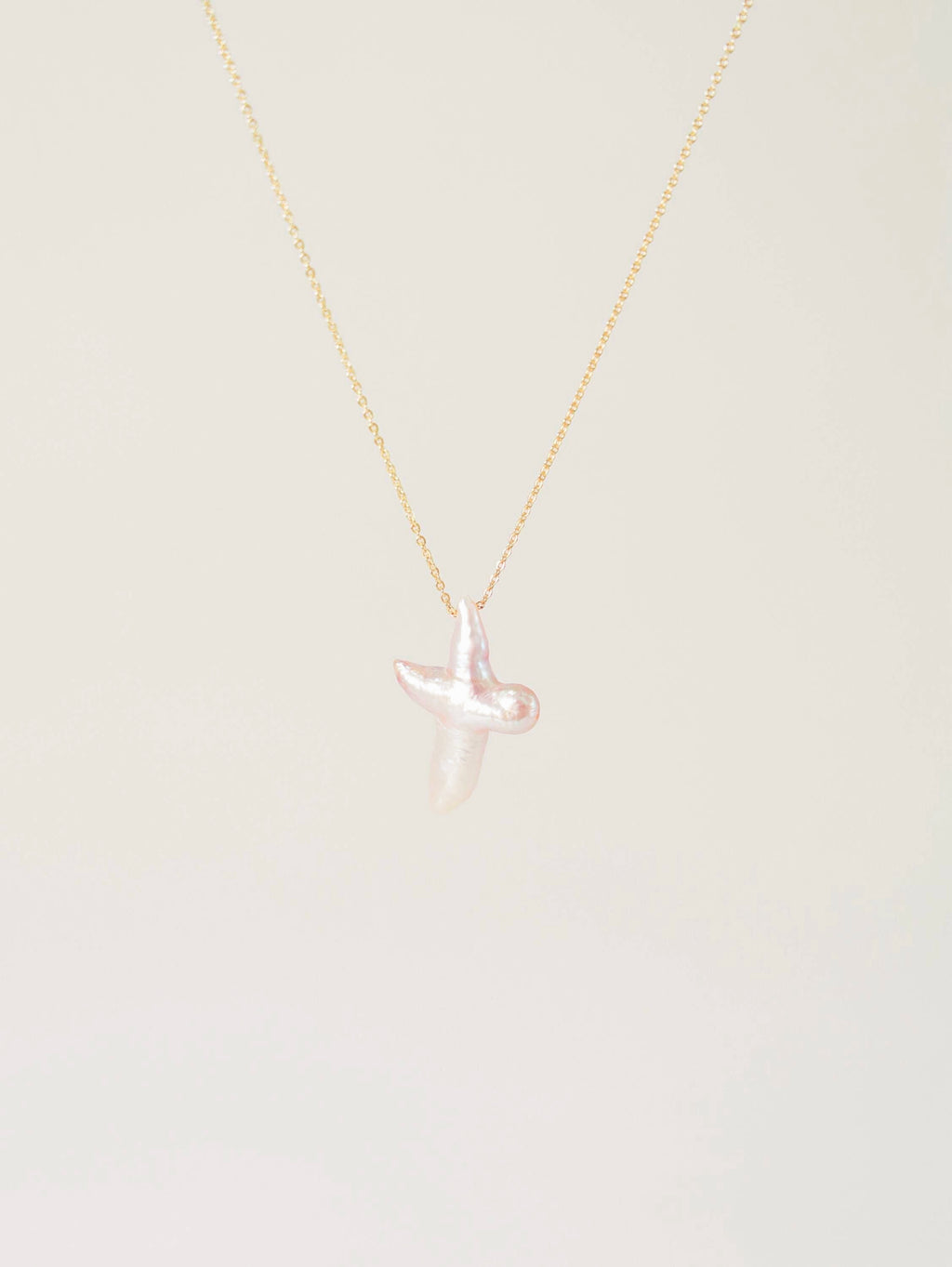 Baroque Pearl Cross Pendant Necklace