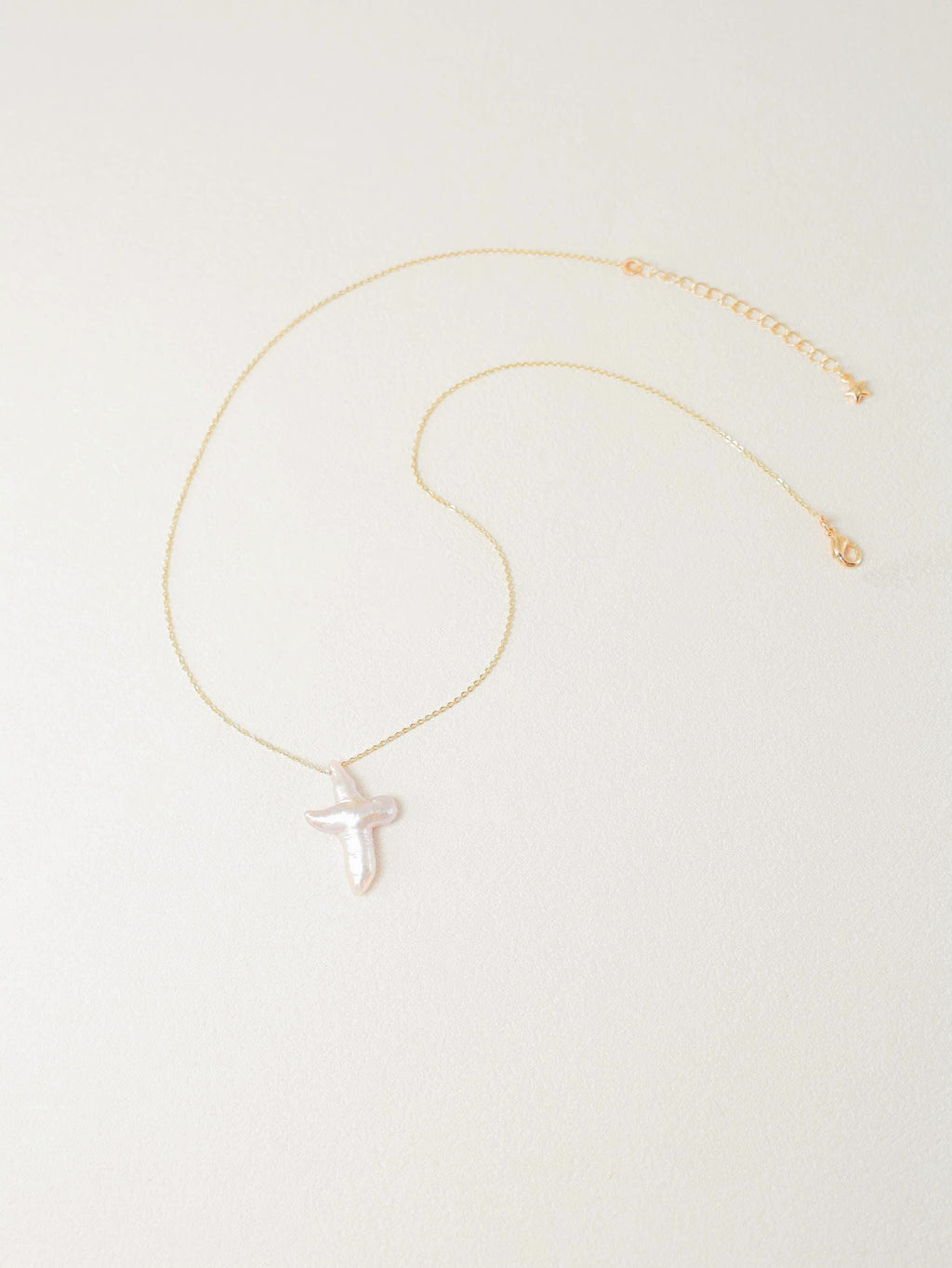 Baroque Pearl Cross Pendant Necklace