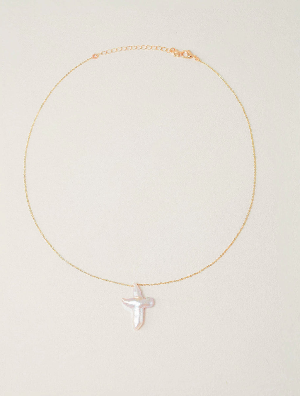 Baroque Pearl Cross Pendant Necklace
