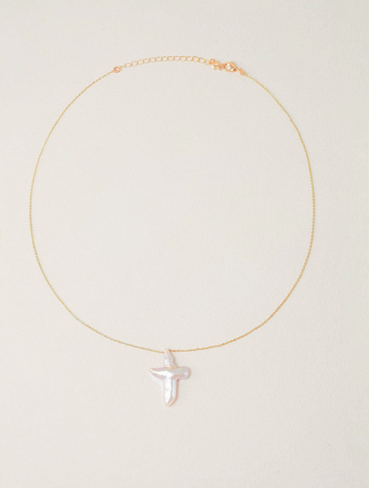Baroque Pearl Cross Pendant Necklace