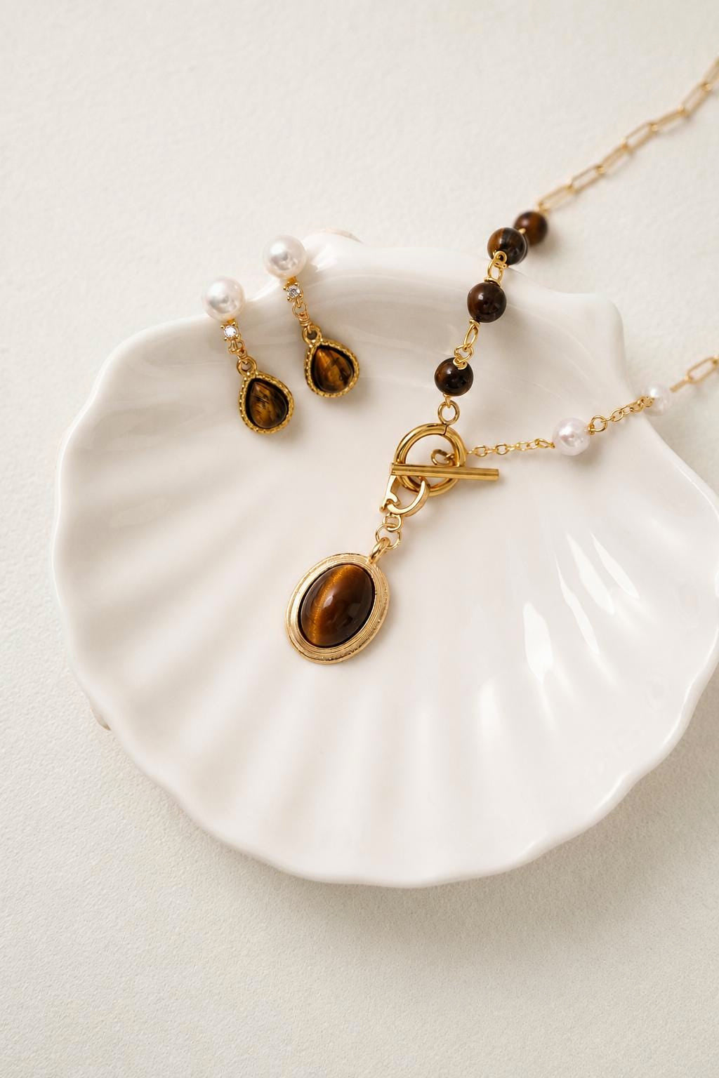 Tiger Eye Gemstone Earrings - AwarePearl 9