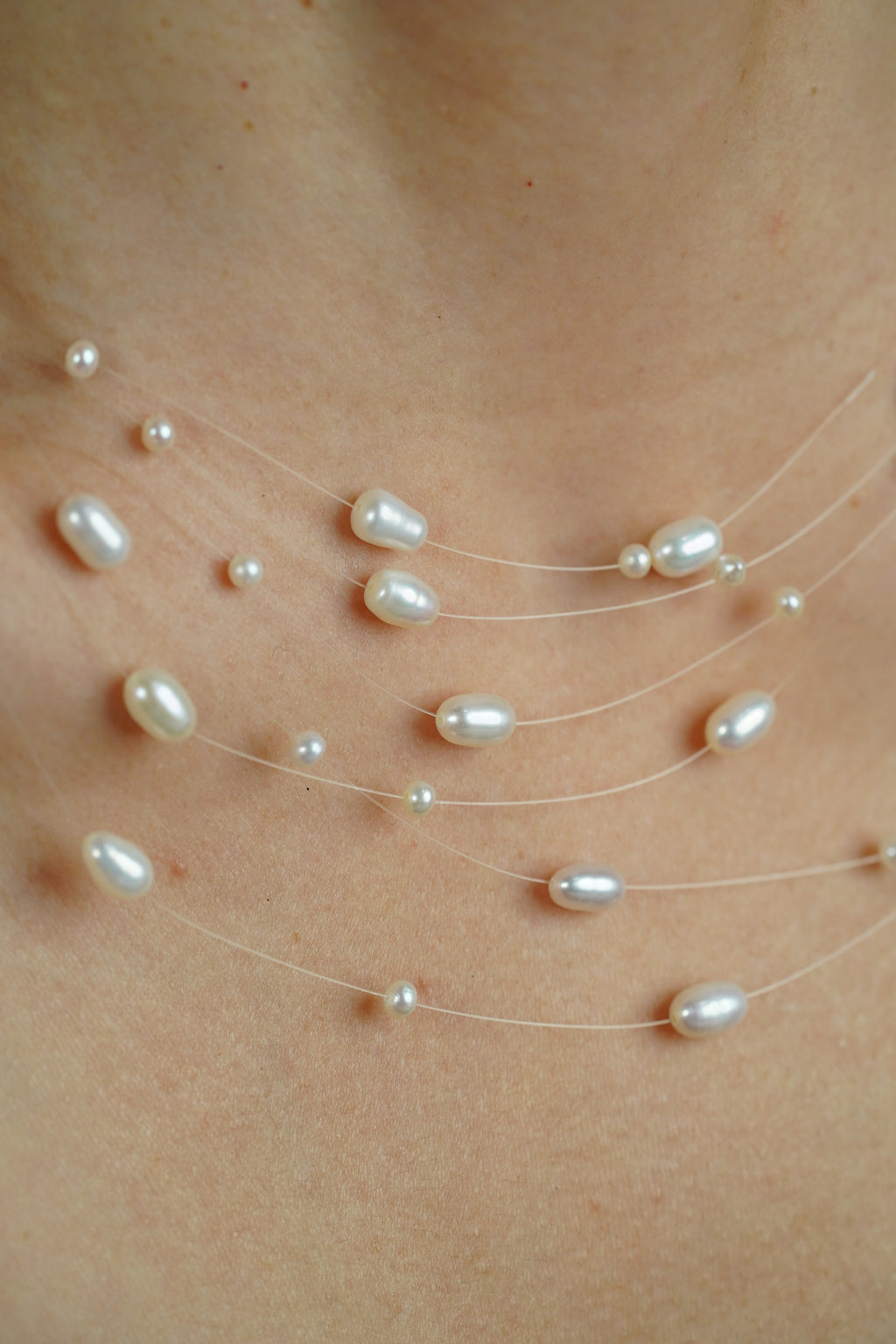 6-Layer Stardust Floating Pearl Necklace