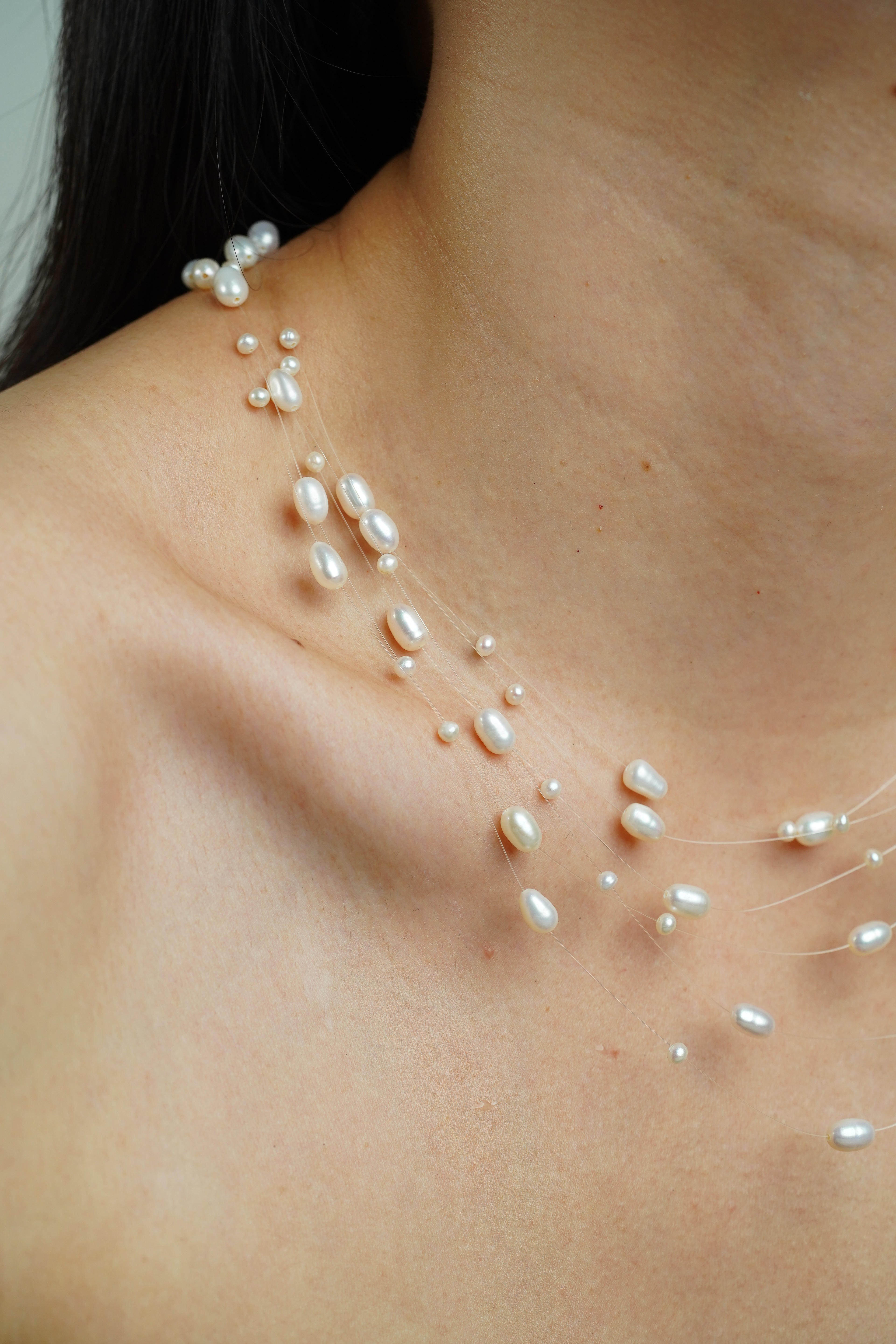 6-Layer Stardust Floating Pearl Necklace