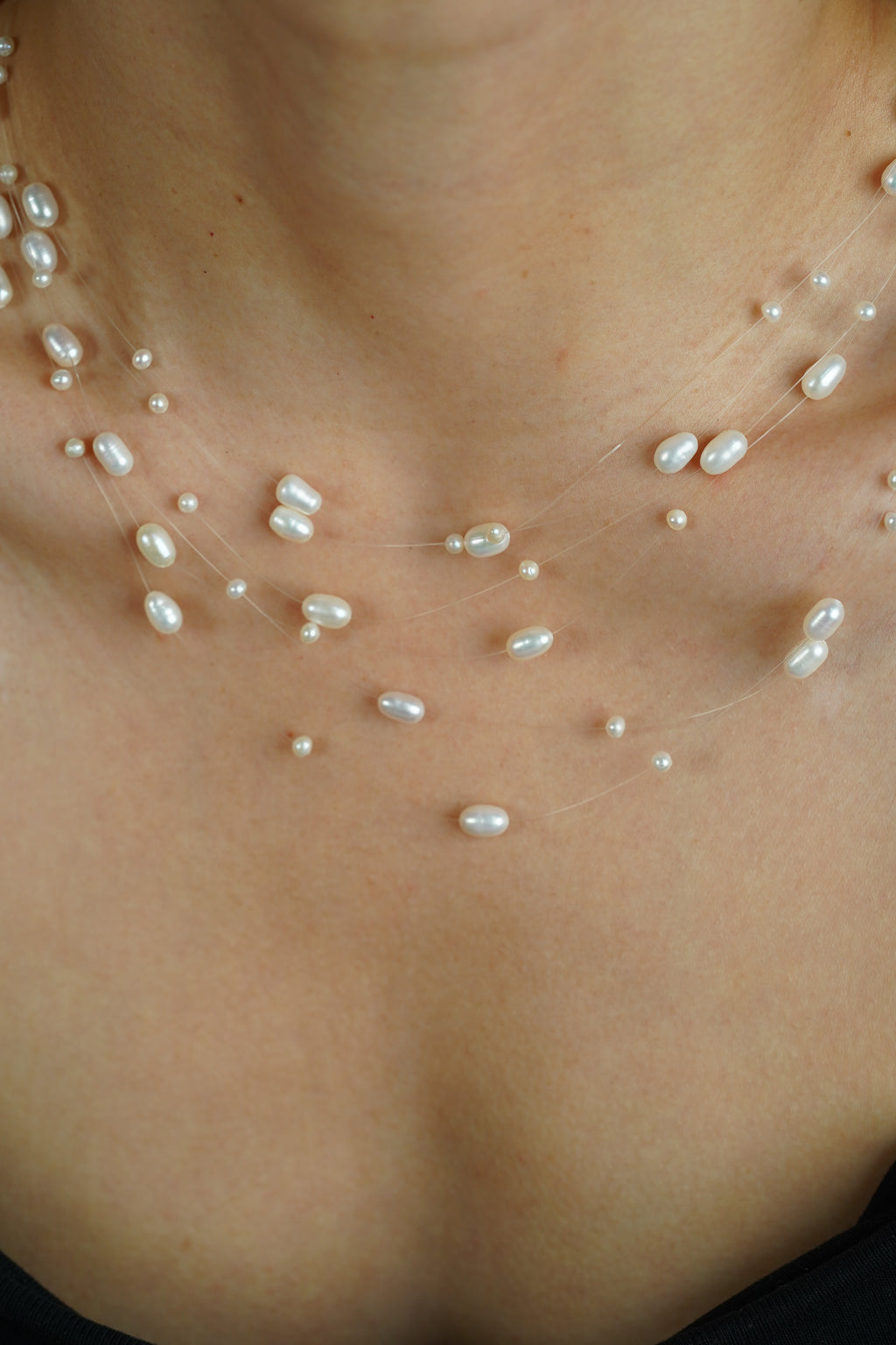 6-Layer Stardust Floating Pearl Necklace