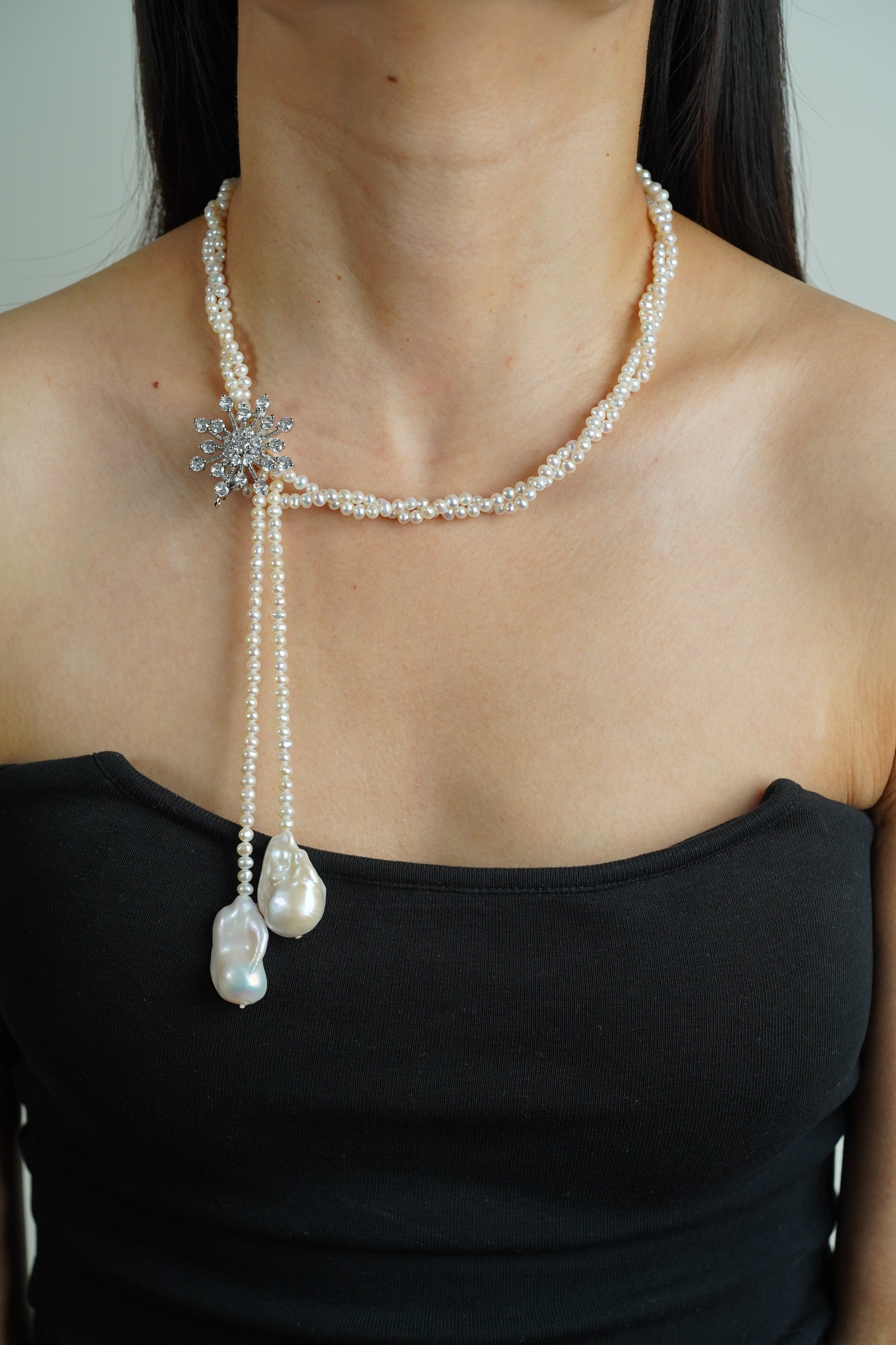 Detachable Crystal Snowflake Brooch