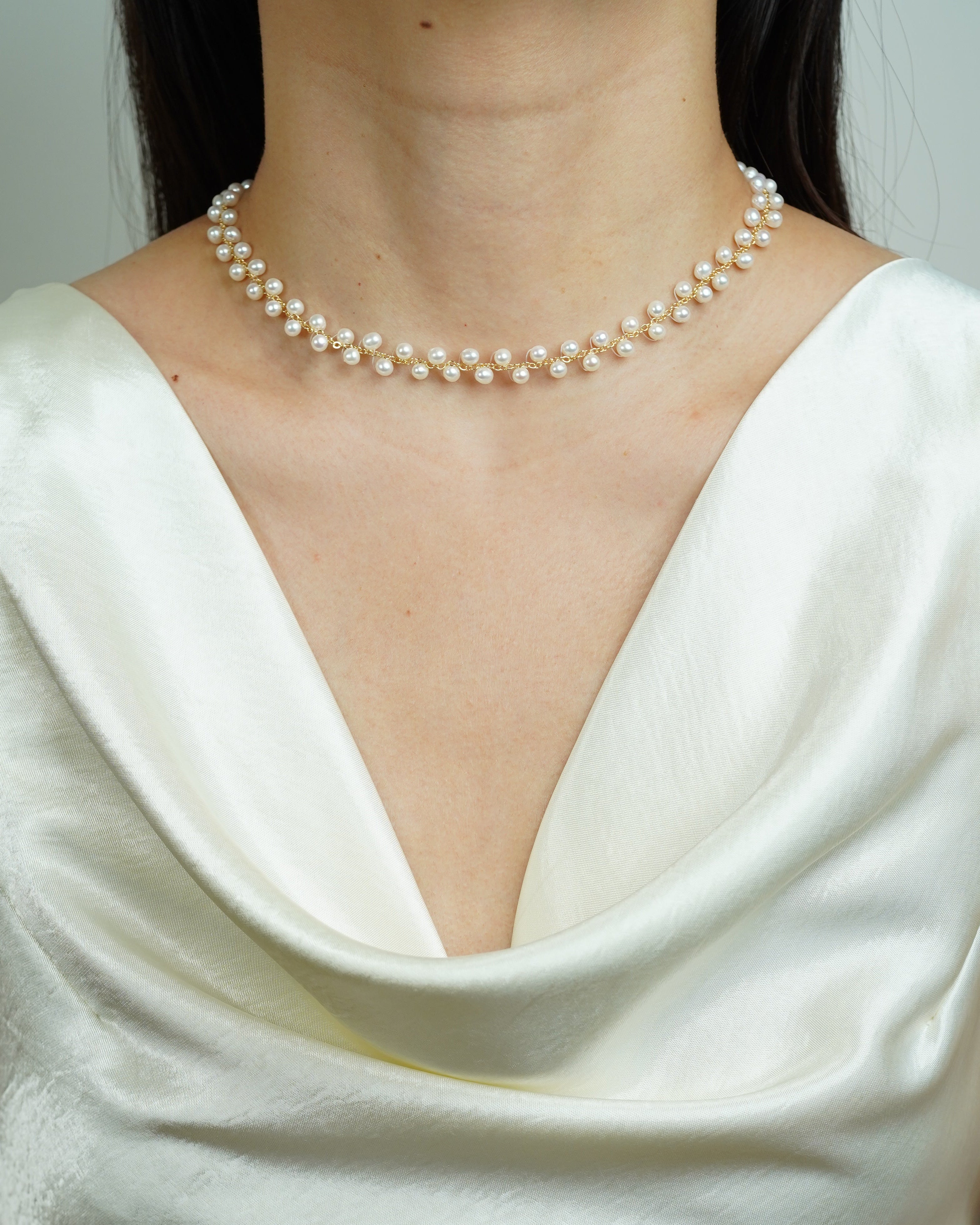 Stardust Lace Pearl Choker
