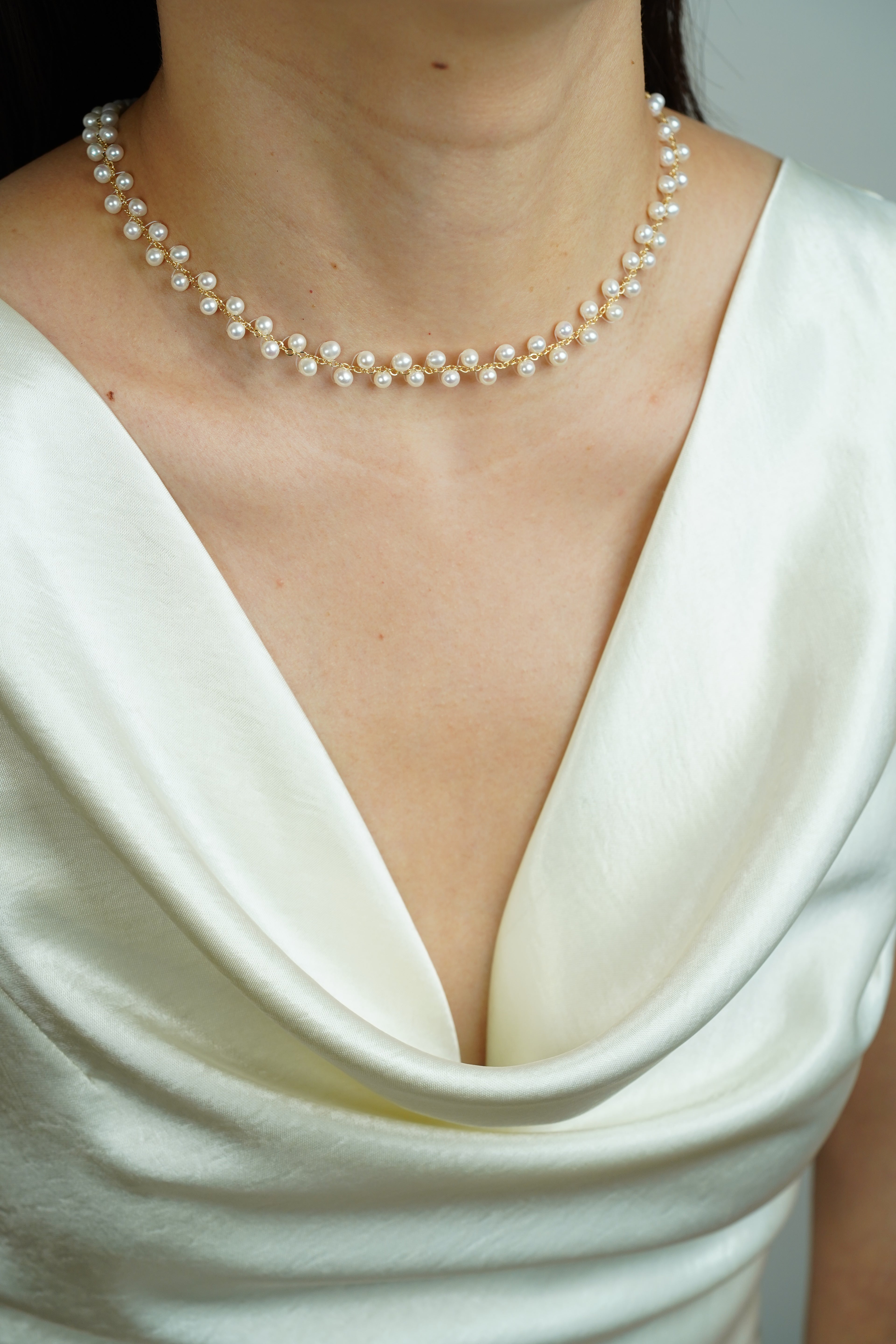 Stardust Lace Pearl Choker