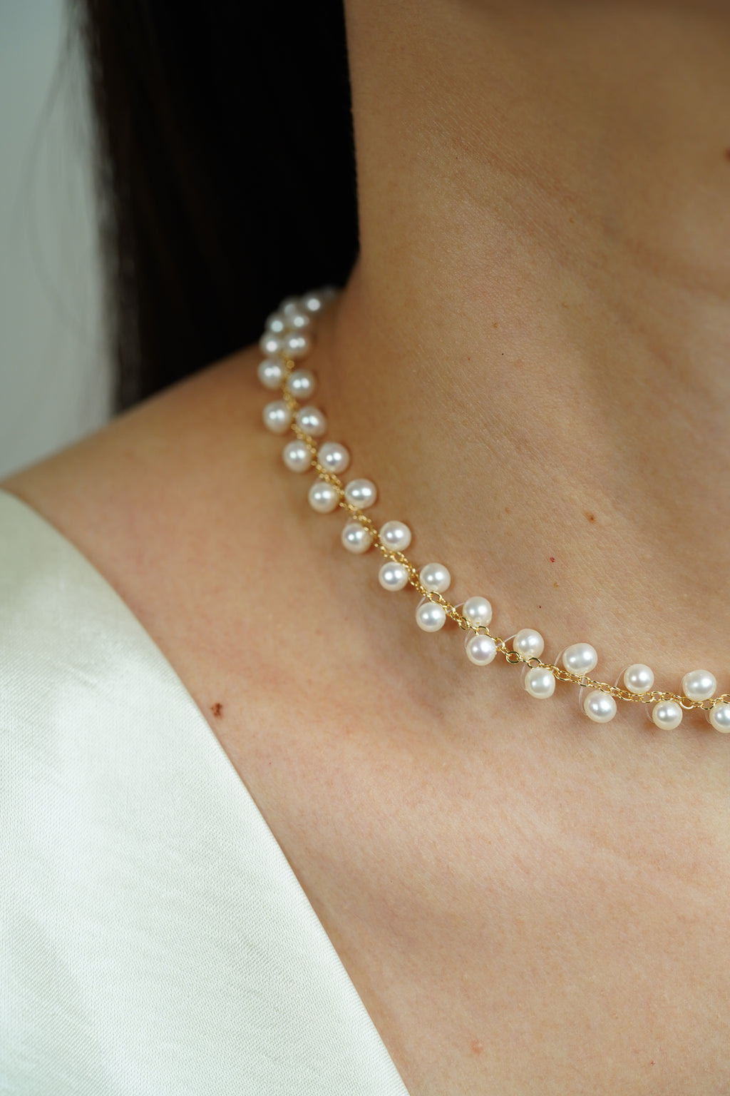 Stardust Lace Pearl Choker